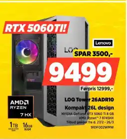 Power Lenovo loq tower 26adr10 kompakt 26l design tilbud