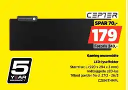 Power Cepter gaming musemåtte led-lyseffekter tilbud