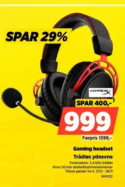 Power Gaming headset Trådløs ydeevne Forbindelse: 2,4 GHz trådløs tilbud