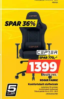 Power Cepter rogue fabric komfortabelt stofbetræk tilbud