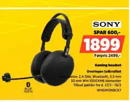 Power SONY Gaming headset Overlegen lydkvalitet tilbud