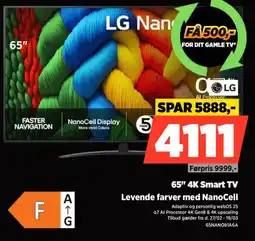 Power Lg 65" 4k smart tv levende farver med nanocell tilbud