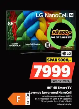 Power Lg 86" 4k smart tv levende farver med nanocell tilbud