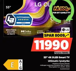 Power LG 55" 4K OLED Smart TV Ultimativ lysstyrke tilbud