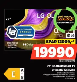 Power Lg 77" 4k oled smart tv ultimativ lysstyrke tilbud
