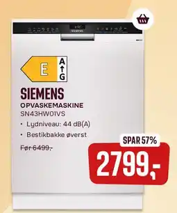 Skousen Siemens opvaskemaskine tilbud