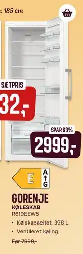 Skousen KØLESKAB tilbud