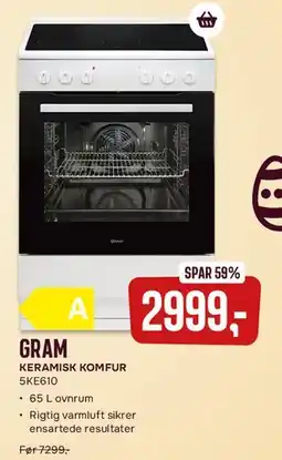 Skousen GRAM keramisk komfur SKE610 tilbud