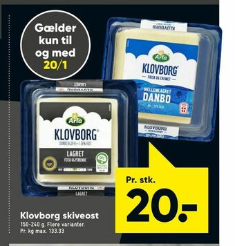 Bilka Klovborg skiveost tilbud