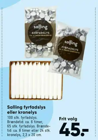 Bilka Salling fyrfadslys eller kronelys tilbud