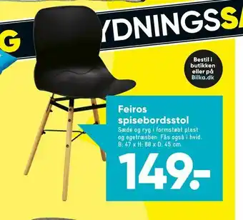 Bilka Feiros spisebordsstol tilbud