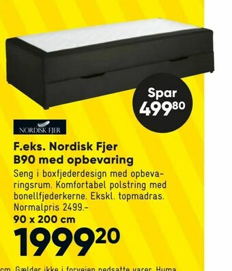Bilka Nordisk Fjer B90 med opbevaring tilbud
