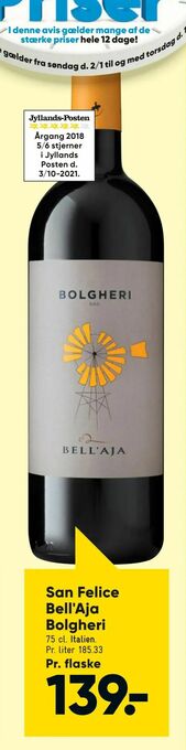 Bilka San Felice Bell'Aja Bolgheri tilbud