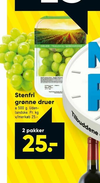 Bilka Stenfri grønne druer tilbud