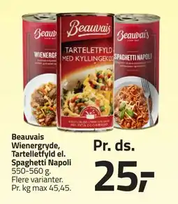 Fleggaard Beauvais Wienergryde, Tartelletfyld el. Spaghetti Napoli tilbud