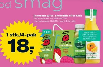 Kvickly Innocent juice, smoothie eller Kids tilbud