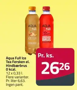 Fleggaard Aqua Full Ice Tea Fersken el. Hindbærbrus 0 kcal tilbud