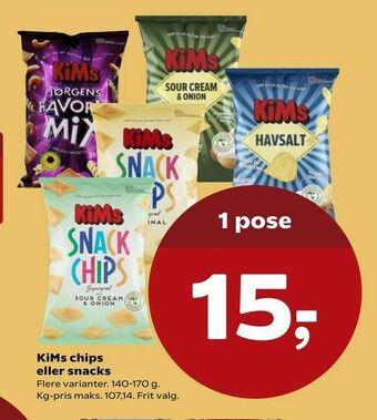 Kvickly KiMs chips eller snacks tilbud