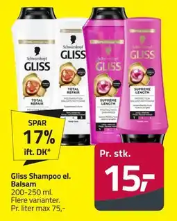 Fleggaard Gliss Shampoo el. Balsam tilbud
