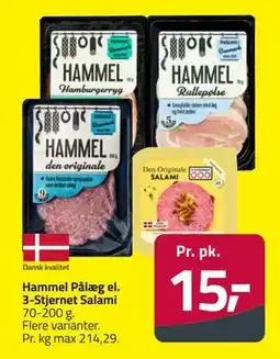 Fleggaard Hammel Pålæg el. 3-Stjernet Salami tilbud