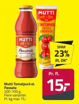 Fleggaard Mutti Tomatpuré el. Passata tilbud
