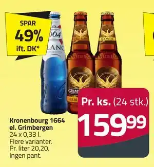 Fleggaard Kronenbourg 1664 el. Grimbergen tilbud