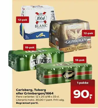 Kvickly Carlsberg, Tuborg eller Grimbergen/1664 tilbud