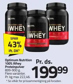 Fleggaard Optimum Nutrition 100% Whey Proteinpulver tilbud