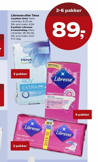 Kvickly Libresse eller Tena tilbud