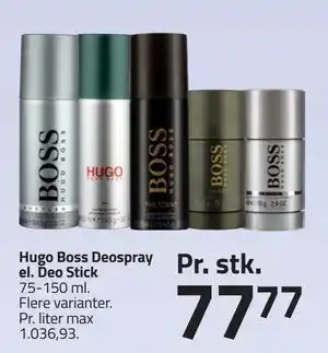 Fleggaard Hugo Boss Deospray el. Deo Stick tilbud
