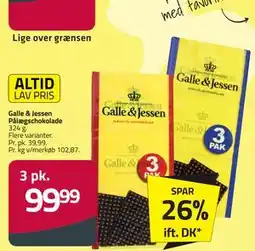 Fleggaard Galle & Jessen Pålægschokolade tilbud