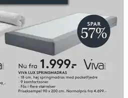 SENG VIVA LUX SPRINGMADRAS tilbud