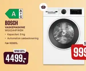 Skousen BOSCH VASKEMASKINE WGG244FWSN tilbud