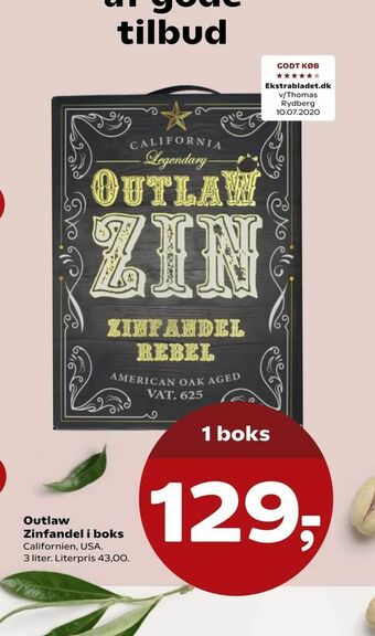 SuperBrugsen Outlaw Zinfandel i boks tilbud