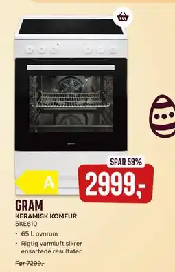 Skousen GRAM KERAMISK KOMFUR 5KE610 tilbud