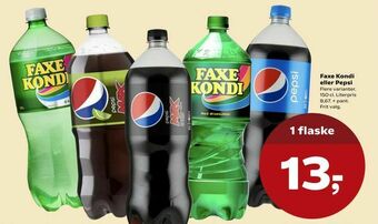 SuperBrugsen Faxe Kondi eller Pepsi tilbud