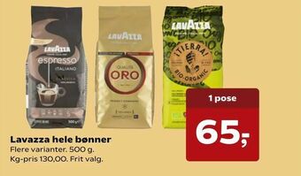 SuperBrugsen Lavazza hele bønner tilbud
