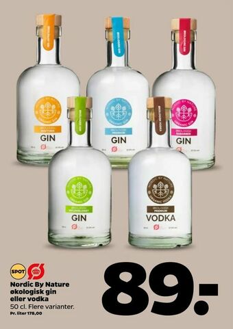 Netto Nordic By Nature økologisk gin eller vodka tilbud