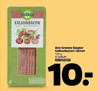Netto Den kalkunbacon i skiver Grønne Slagter tilbud