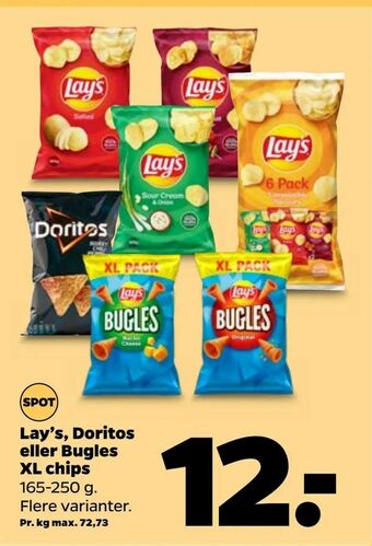 Netto Lay's, Doritos eller Bugles XL chips tilbud