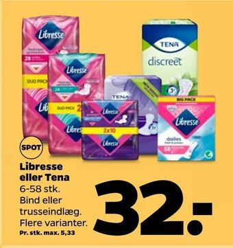 Netto Libresse eller Tena tilbud