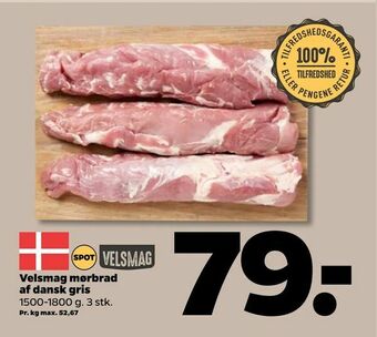 Netto Velsmag mørbrad af dansk gris tilbud