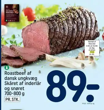 REMA 1000 Roastbeef af dansk ungkvæg Skåret af inderlår og snøret tilbud