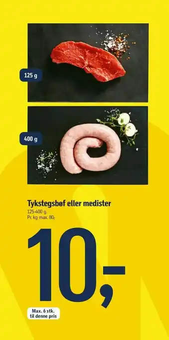 Føtex Tykstegsbøf eller medister tilbud
