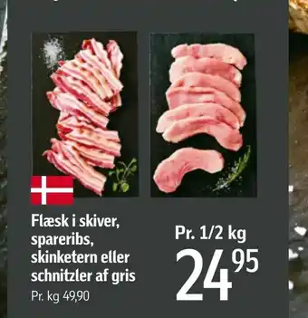 Føtex Flæsk i skiver, spareribs, skinketern eller schnitzler af gris tilbud
