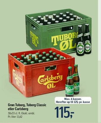 Føtex Grøn Tuborg, Tuborg Classic eller Carlsberg tilbud