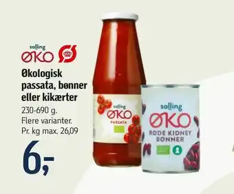 Føtex Økologisk passata, bønner eller kikærter tilbud
