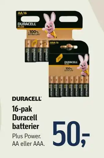 16-pak Duracell batterier