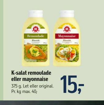 Føtex K-salat remoulade eller mayonnaise tilbud