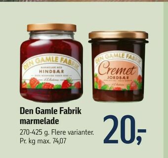 Føtex Den Gamle Fabrik marmelade tilbud